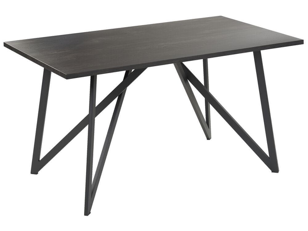 Beliani Jedálenský stôl 140 x 80 cm čierny ANNIKA